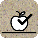 Ilustración de Silphie: manzana con un tick