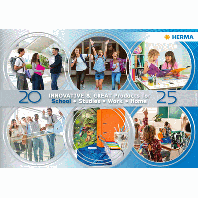 Productos innovadores para la escuela, la universidad, el trabajo y el hogar, presentados en seis escenas con personas realizando diversas actividades.