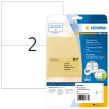 HERMA SPECIAL A4 Etiquetas lámina transparente mate