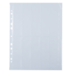 Transparente Kunststoffhülle mit mehreren Fächern und Lochung auf der linken Seite für Ordner. Ideal zum Aufbewahren von Dokumenten.