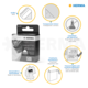 Packung mit 500 transparenten Ecken von HERMA, geeignet für Fotodokumentation und Archivierung, hergestellt in Deutschland.