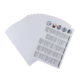 Ein Stapel von weißen Blättern, auf einem Blatt sind mehrere Textabschnitte und Bilder von verschiedenen Anwendungen abgebildet.