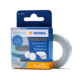 Nachfüllrolle für Klebeband, 9 mm x 15 m, von Herma, in blauer Verpackung mit Informationen zur Verwendung und Abmessungen.