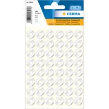 Transparente Verstärkungsringe auf einem Bogen, insgesamt 240 Stück, Durchmesser 12 mm. Ideal zum Verstärken von Löchern in Papier.