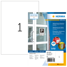 Wetterfeste Etikettenpackung von Herma mit der Aufschrift "FREE SOFTWARE" und der Artikelnummer 10775. Enthält 80 Etiketten.