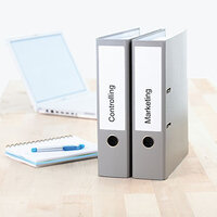 Texto: "Imagen de aplicación de etiquetas de carpeta anchas y cortas