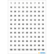 Eine Tabelle mit nummerierten Kreisen von 1 bis 108, angeordnet in mehreren Reihen und Spalten.